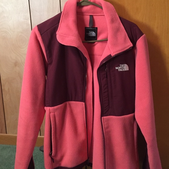 Maroon and pink north face