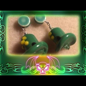 Fairy Glass Leprechaun Earrings