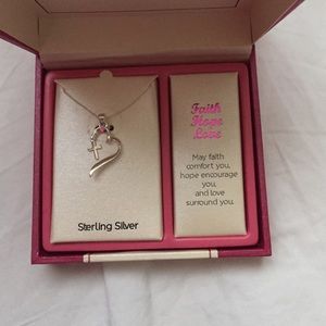 Sterling Silver Faith Hope Love Necklace