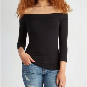 Modcloth's "Cafe Parfait Top in Noir-3/4 Sleeves"