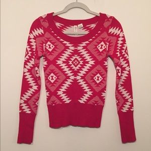 Red Aztec Print Sweater