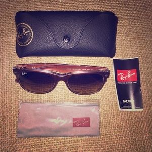 NWT Ray Ban Wayfarer Gold Brown and Transparent!