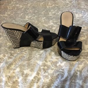 Black and white shoes