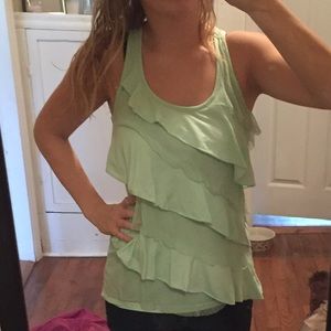 Mint ruffle tank top