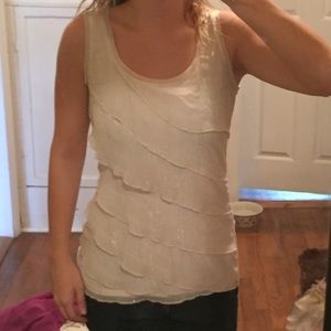 White Ruffles tank top