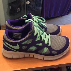 NIKEiD FREE RUN 2 teal and purple sz 8