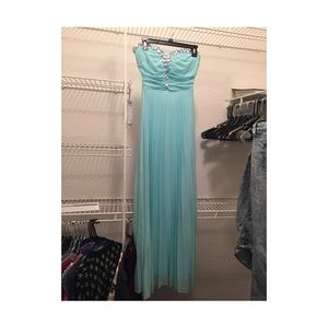 Long , Sequin Blue Homecoming Dress