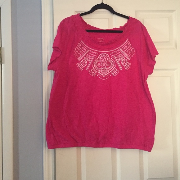 Lane Bryant Embroidered Top size 18/20 pink