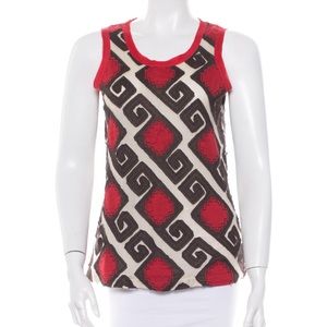 Red and Brown Tory Burch Sleeveless Top (M)