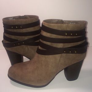 Brand New brown strapped ankle boots