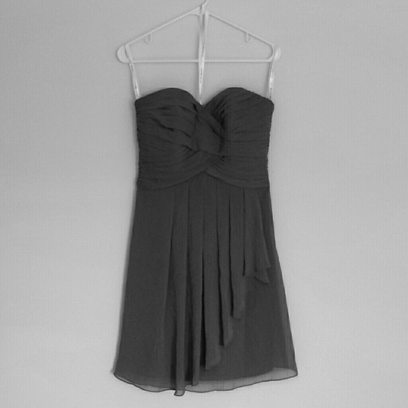 Strapless cocktail dress in darker grey (mercury) - Picture 1 of 2