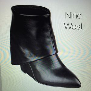 Nine West "Hissy Fit" Wedge Leather Boots W/Box