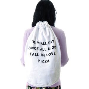 Wildfox pizza party roadtrip bag in white Wildfox pizza party roadtrip bag in white