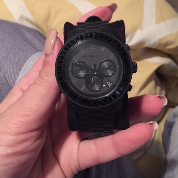 Gently worn all black Michael Kors watch