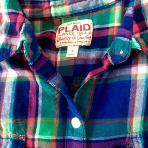 Multi-colored plaid button-down.