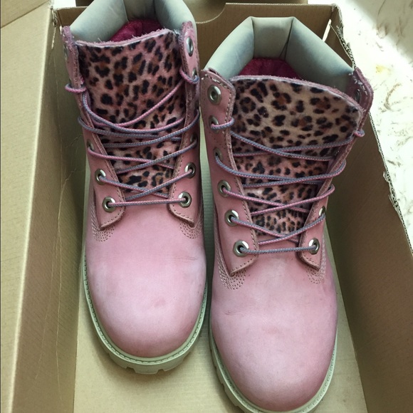 Pink Cheetah TIMBERLANDS