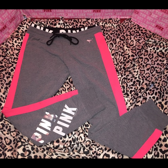 PINK Victoria's Secret Pants - VS PINK Jogger Pants Logo Band