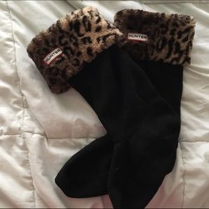 Hunter boot socks, leopard print