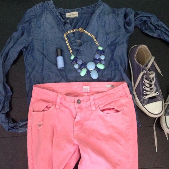 Hot pink/coral jeans