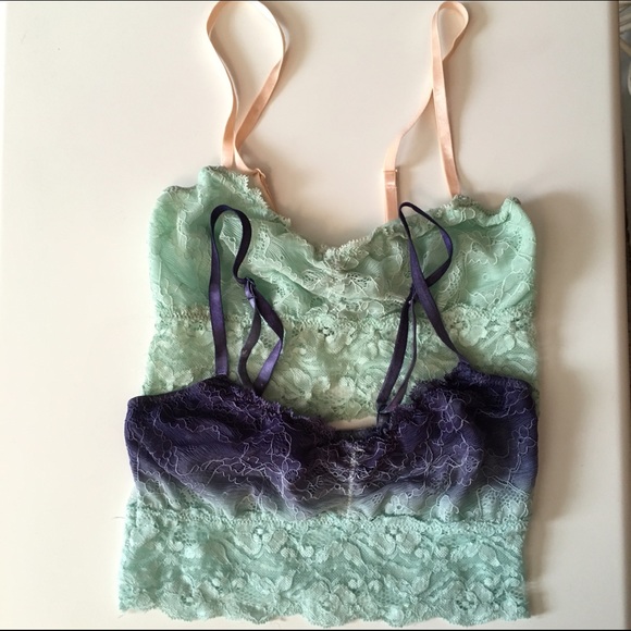 Two (2) Sparkle & Fade scallop trim lace bralettes