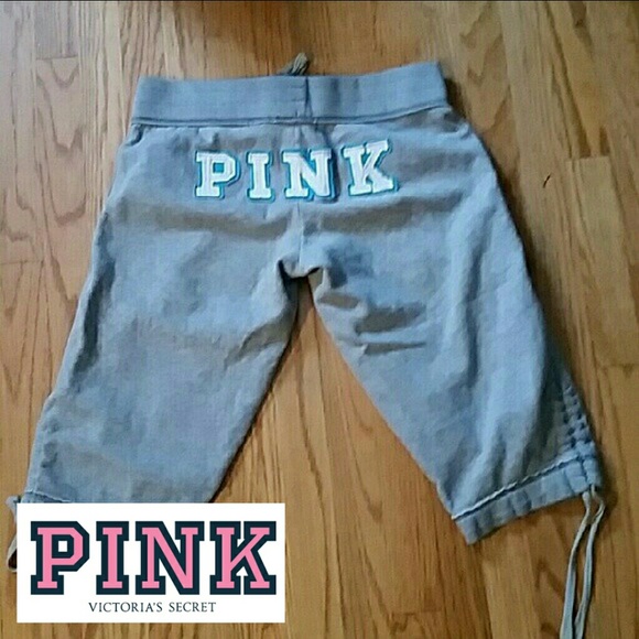PINK Victoria's Secret Pants - PINK baby blue gray sweat adjustable jogger capri