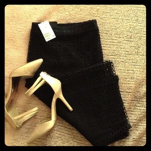 Black Crochet overlay midi skirt