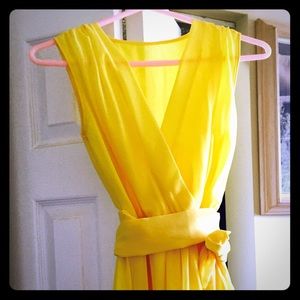 Adorable yellow chiffon dress. Never worn
