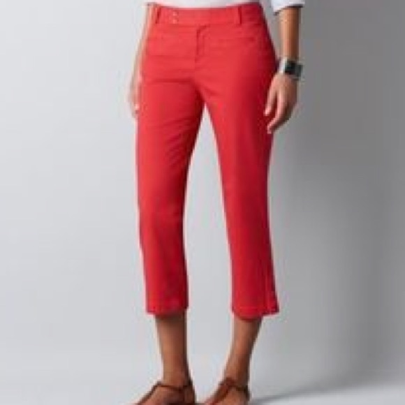 Salmon/red cropped pant