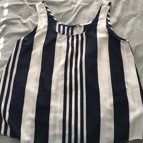 Blue and white striped top