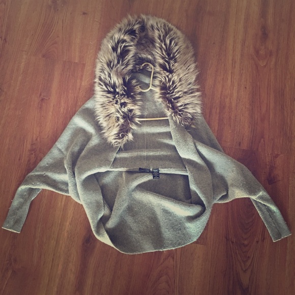 Victoria secret grey and fur jacket