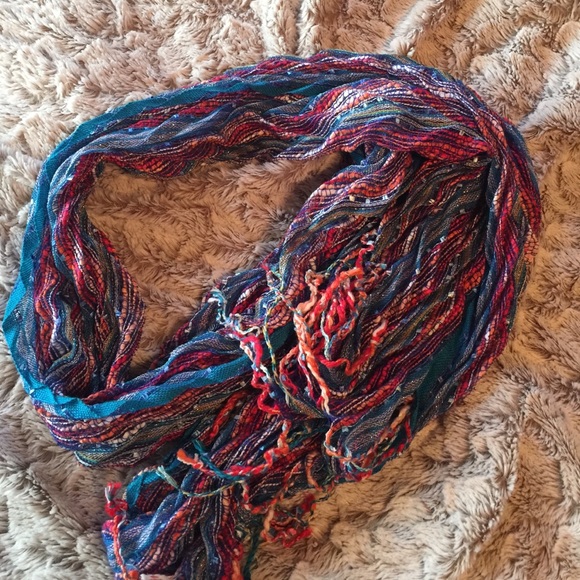 Multi Colored fringe scarf