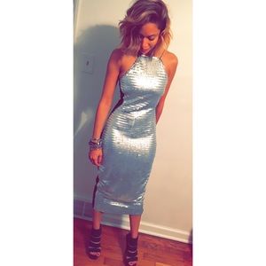 Nasty Girl silver sequin dress