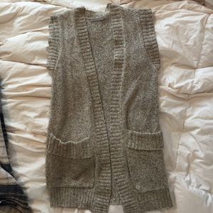 Nordstrom Long Tan Sleeve-less Sweater