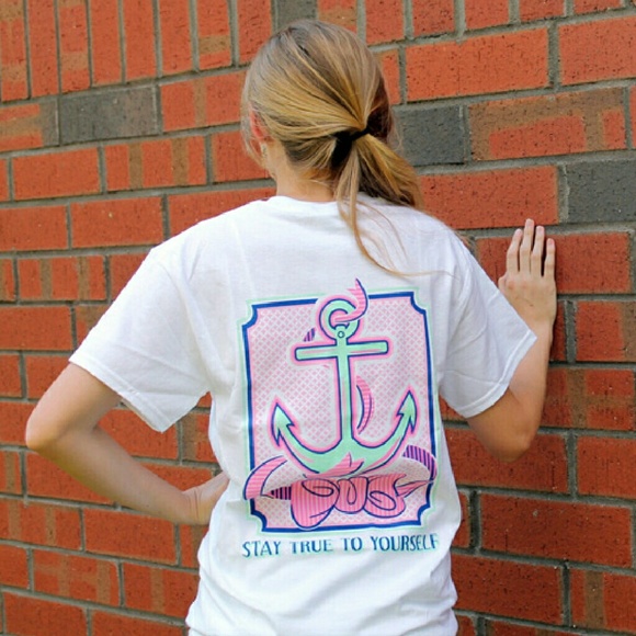 Girl Thing Stay True Anchor Tee