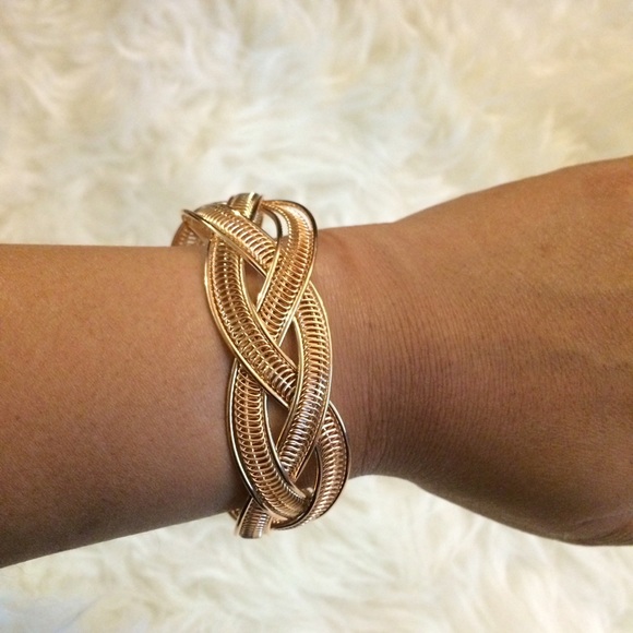 T&J Designs Gold Braided Cuff Bracelet - Picture 2 of 2