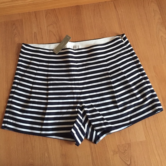 NWT J Crew Navy Blue and White Stripe Short