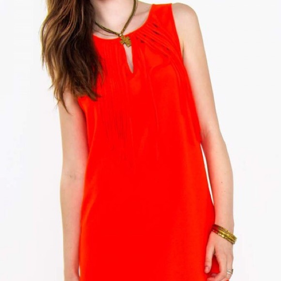 New bright  fringe orange dress