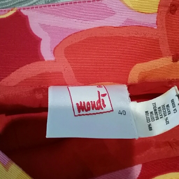 VINTAGE 80'S MONDI ABSTRACT TROPICAL FLORAL PENCIL SKIRT - Picture 4 of 4