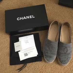 Chanel grey espadrilles