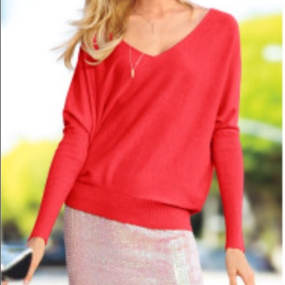 Victoria's Secret red sweater.