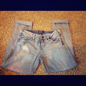 Silver boyfriend capris