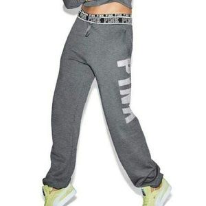VS Pink campus pants in gray