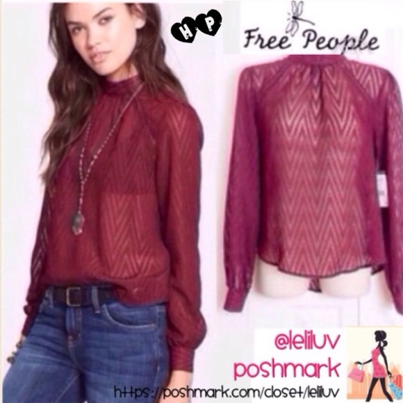Free People Tops - 🎉HP🎉FREE PEOPLE After Midnight blouse in merlot