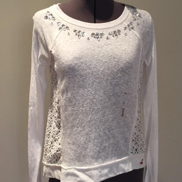 Hollister Embellished Lace Long Sleeve