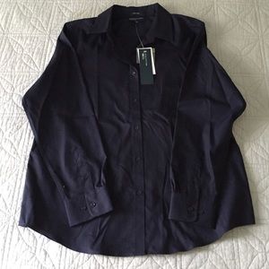 Jones New York easy care navy button down WXL.