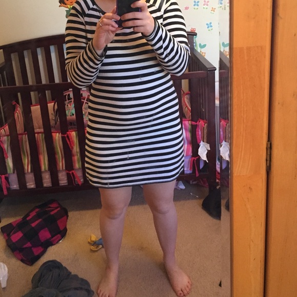 Long sleeve striped dress