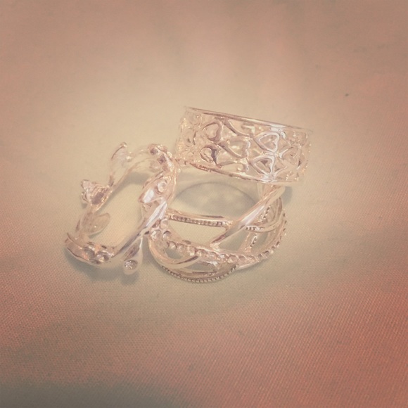 Set of 3 Sterling Silver Rings (Size 7) - Picture 1 of 4