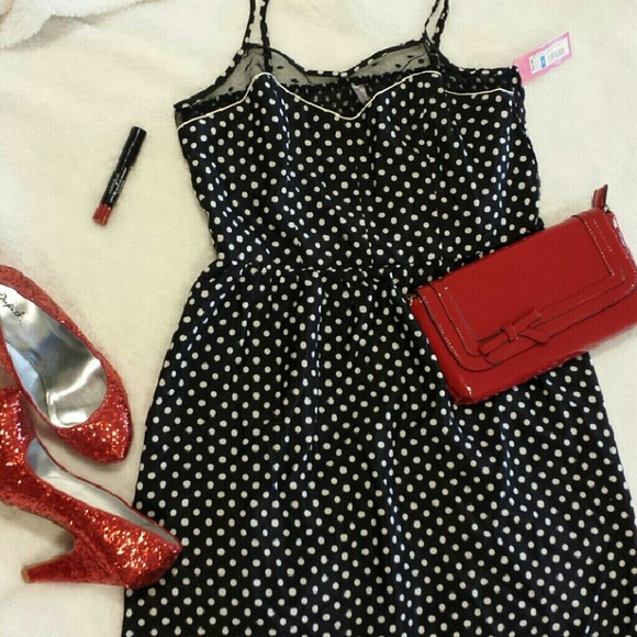 *sold* Black and White Polka Dot Dress - Picture 2 of 3