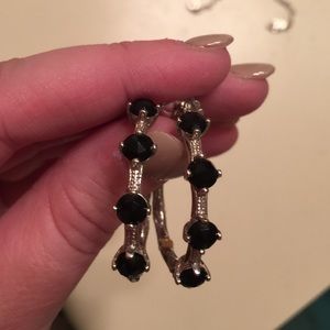 Tacori sterling silver classic rock studded hoops