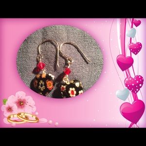 Printed Heart Earrings